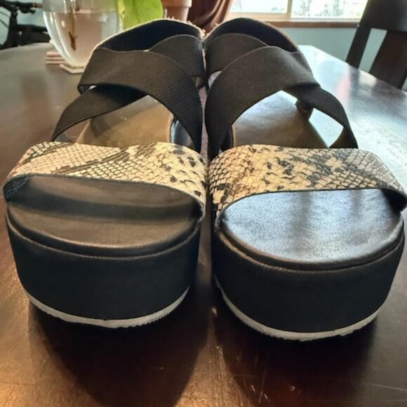 Sorel Women's Cameron Flatform Slingback Sandal - Black, Snake 9 - Picture 2 of 5